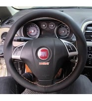 DİKİŞLİ DİREKSİYON KILIFI SİYAH DERİ BEJ DİKİŞLİ F.IAT LİNEA VE BU DİREKSİYONLAR İÇİN