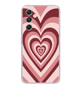 Samsung Galaxy A35 Uyumlu Pembe Kalp Tasarımlı Şeffaf Telefon Kılıfı