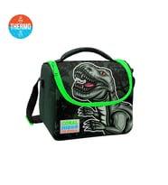Coral High Kids Koyu Yeşil Siyah Dinozor Desenli Thermo Beslenme Çantası 11725