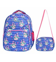 Waddell Mavi Flamingo Okul Çantası ve Beslenme Çantası Seti - Kız Çocuk