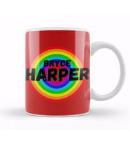 Bryce Harper CARTON ART   Baseball Gifts Vintage Retro Rainbow For BOYS AND Dad Kupa Bardak Porselen