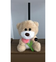 Sevimli Gül Tutan Ayıcık Peluş Oyuncak Anahtarlık Hediyelik Uyku Arkadaşı 15 Cm (Çok Renkli)