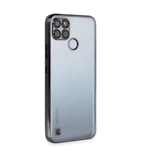 Realme C25y Kılıf Kamera Korumalı Lensli Silikon - Siyah