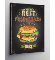 Kanvas Tablo Hamburger Temalı