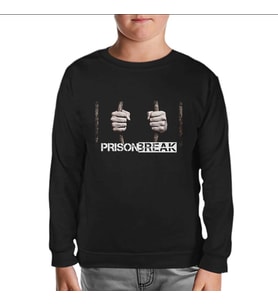Prison Break - Behind the Bars Siyah Çocuk Sweatshirt
