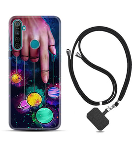 Realme 5i 5 Pro 6i 7 Pro 8 Kılıf Boyun Askılı Silikon Finger planet 1740