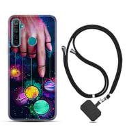 Realme 5i 5 Pro 6i 7 Pro 8 Kılıf Boyun Askılı Silikon Finger planet 1740