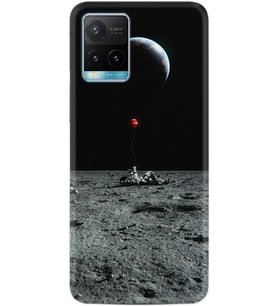 Vivo Y21s Kılıf Silikon Desen Astronoot Red Baloon 1608