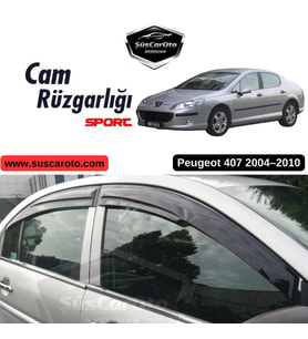 Peugeot 407 2004-2010 Uyumlu Mugen Cam Rüzgarlığı Seti Piano Black 4'lü İthal