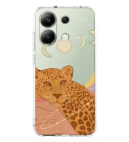 Xiaomi Redmi Note 13 4G Uyumlu Leopar Desenli Şeffaf Telefon Kılıfı