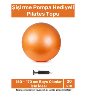 Seri Dayanıklı Yüksek Kalite Mini Gymball 20cm Turuncu Pilates Topu Şişirme Pompa