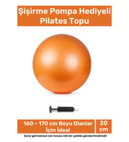 Seri Dayanıklı Yüksek Kalite Mini Gymball 20cm Turuncu Pilates Topu Şişirme Pompa
