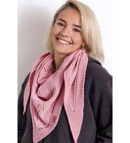 Maria Youngteen Genç Kız Çocuk Triko Üçgen Şal  Fular Yumuşak Atkı, 60x150 cm (Pembe)