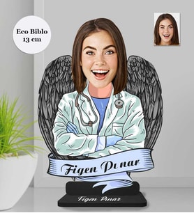 Kişiye Özel Doktor Kadın Ahşap Eco Biblo -10