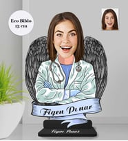 Kişiye Özel Doktor Kadın Ahşap Eco Biblo -10