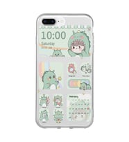 Iphone 7 Plus ve 8 Plus Uyumlu Tatlı Dinozor Kawaii Tasarımlı Şeffaf Telefon Kılıfı