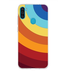 Samsung Galaxy M11 Kapak Renk Cümbüşü Tasarımlı Şeffaf Silikon Kılıf