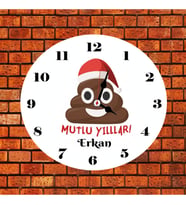 Esprili Yılbaşı Duvar Saati Kişiye Özel