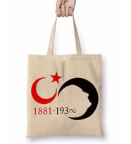 Atatürk 4 Bez Çanta Uzun Saplı