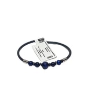 JTSS26BLK1762 PASLANMAZ ÇELİK BİLEZİK SİLİKON KAPLAMA MAVİ KAPLANGÖZÜ ve HEMATİT DOĞALTAŞLI GARANTİLİ JANTİ BİLEKLİK
