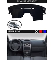 Renault Megane 2 Için Uygun Torpido Koruma Halısı Siyah Kenar Renk Siyah