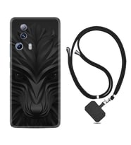 Xiaomi Mi 13 Lite Kılıf Resimli Boyun Askılı İpli Desenli Silikon Black Fox 1325