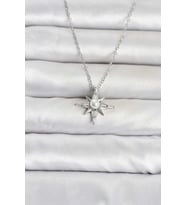 Gümüş Renk Kutup Yıldızı Kolye 45 cm Uzunlukta