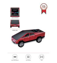 Torima D68 Kırmızı CyberTruck Araba Tasarımlı Bluetooth Hoparlör 15W Güçlü Ses RGB LED /TWS/USB