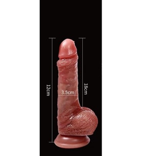 Censan Gerçekçi Tasarımlı Vakum Tabanlı Silikon Masaj Cihazı 18 cm