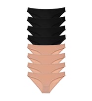 8 adet Süper Eko Set Likralı Kadın Slip Külot Siyah Ten