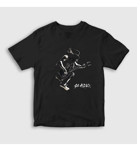 Presmono Unisex Çocuk Siyah Jump Guns N' Roses Slash T-Shirt 40071tt