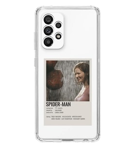 Samsung Galaxy A73 Uyumlu Spider Man Poster Tasarımlı Şeffaf Telefon Kılıfı