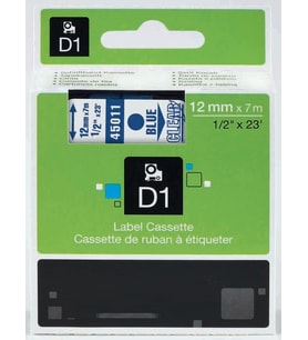 Dymo 45011 Şeffaf Üzerine Mavi Muadil Etiket