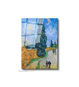 Dikey Cam Tablo Salon Duvar Tablosu Dikey Cam Vangogh 27 Yeni Ev Hediyesi Ofis Tablosu