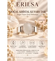 Sertifikalı Kristal Kuvars Taşı Doğal Taş Yüzük Gümüş Kaplama Bakır Kasa Ayarlanabilir