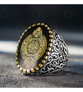 925 Ayar Gümüş İnşirah Suresi Usta İşi Erkek Yüzük