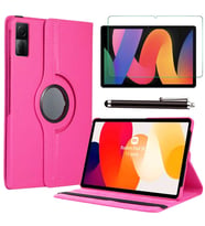 Xiaomi Redmi Pad SE 11 Uyumlu Tablet Kılıfı Cam Ekran Koruyucu Kalem Set (Pembe)