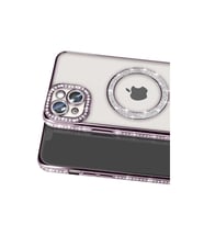 İphone 14 Kılıf Joke Simli Magneticsafe Kılıf - Pembe