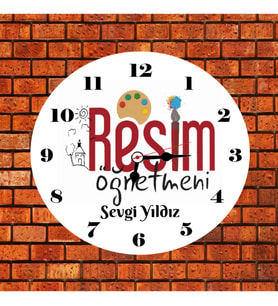 Resim Öğretmeni Saat Kişiye Özel