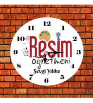 Resim Öğretmeni Saat Kişiye Özel