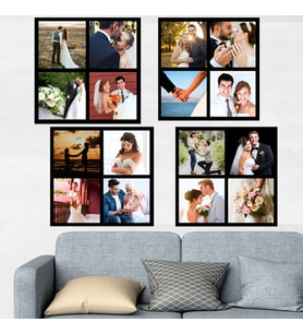 Yapışan Kare 4 lü Foto blok çerçeveler(20x20 cm)16 resimli