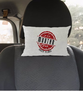BK Gift Kişiye Özel İsimli Muhtar Tasarımlı Dikdörtgen Araç Koltuk Yastığı-1