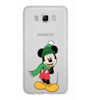 Samsung Galaxy J7 2016 Kapak Mickey Mouse Tasarımlı Şeffaf Silikon Kılıf