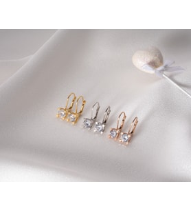 925 Ayar Papatya Silver Tektaş küpe.rose.gold.rodaj