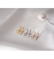 925 Ayar Papatya Silver Tektaş küpe.rose.gold.rodaj