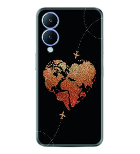 Vivo Y17S Kılıf Silikon Desen Özel Seri Plane Heart 1721