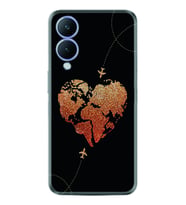 Vivo Y17S Kılıf Silikon Desen Özel Seri Plane Heart 1721