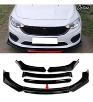 Fiat Egea Tipo Siyah Renkli Şeritli Dilli Ön Lip 4 Prç Parlak Siyah ABS