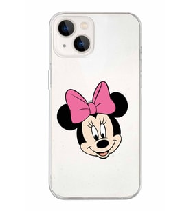 Apple iPhone 13 Uyumlu Kapak Minnie Mouse Tasarımlı Şeffaf Silikon Kılıf