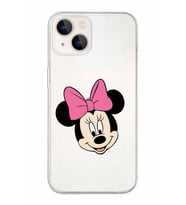 Apple iPhone 13 Uyumlu Kapak Minnie Mouse Tasarımlı Şeffaf Silikon Kılıf